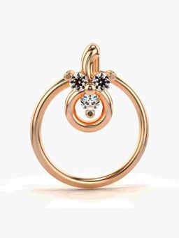 Valanova - Sterling Silver Rose Gold Plated and Certified Lab Grown Diamond 0.03Cts Nose Pin