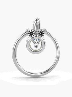 Valanova - Sterling Silver White Gold Plated and Certified Lab Grown Diamond 0.03Cts Nose Pin