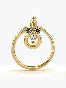 Valanova - Sterling Silver Yellow Gold Plated and Certified Lab Grown Diamond 0.03Cts Nose Pin