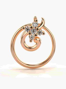 Valanova - Sterling Silver Rose Gold Plated and Certified Lab Grown Diamond 0.03Cts Nose Pin