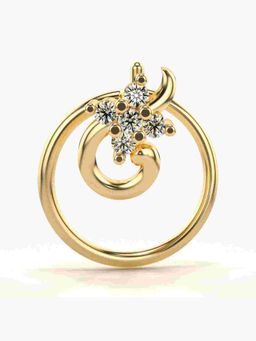 Valanova - Sterling Silver Yellow Gold Plated and Certified Lab Grown Diamond 0.03Cts Nose Pin