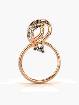 Valanova - Sterling Silver Rose Gold Plated and Certified Lab Grown Diamond 0.04Cts Nose Pin