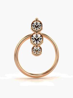 Valanova - Sterling Silver Rose Gold Plated and Certified Lab Grown Diamond 0.07Cts Nose Pin