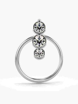 Valanova - Sterling Silver White Gold Plated and Certified Lab Grown Diamond 0.07Cts Nose Pin