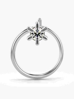 Valanova - Sterling Silver White Gold Plated and Certified Lab Grown Diamond 0.04Cts Nose Pin