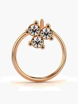 Valanova - Sterling Silver Rose Gold Plated and Certified Lab Grown Diamond 0.06Cts Nose Pin