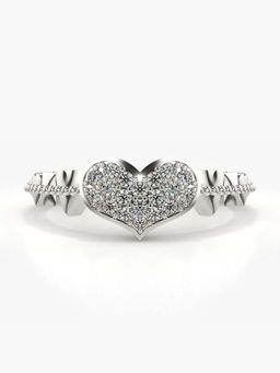 Valanova - Sterling Silver with White Gold Plated and Certified Lab Grown Diamond 0.21Cts Ring
