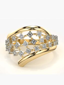 Valanova - Sterling Silver with Yellow Gold Plated and Certified Lab Grown Diamond 0.33Cts Ring