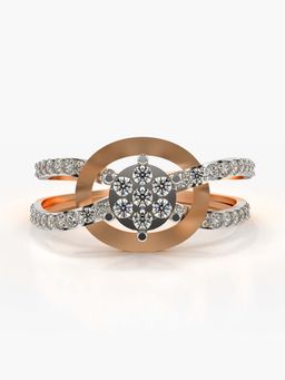 Valanova - Sterling Silver with Rose Gold Plated and Certified Lab Grown Diamond 0.55Cts Ring