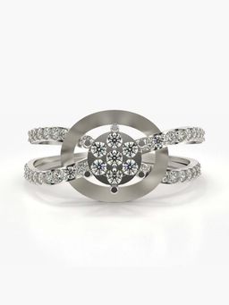 Valanova - Sterling Silver with White Gold Plated and Certified Lab Grown Diamond 0.55Cts Ring