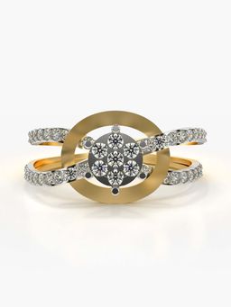 Valanova - Sterling Silver with Yellow Gold Plated and Certified Lab Grown Diamond 0.55Cts Ring