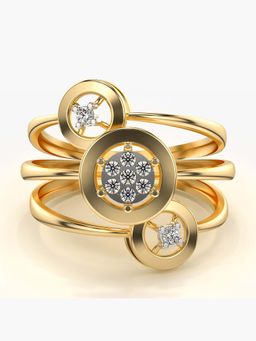 Valanova - Sterling Silver with Yellow Gold Plated and Certified Lab Grown Diamond 0.13Cts Ring