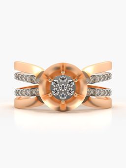 Valanova - Sterling Silver with Rose Gold Plated and Certified Lab Grown Diamond 0.40Cts Ring
