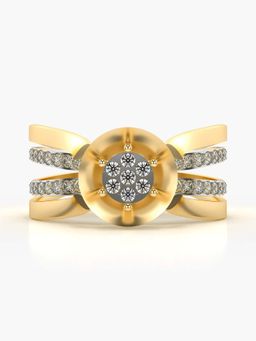 Valanova - Sterling Silver with Yellow Gold Plated and Certified Lab Grown Diamond 0.40Cts Ring