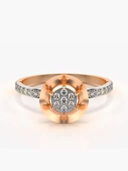 Valanova - Sterling Silver with Rose Gold Plated and Certified Lab Grown Diamond 0.28Cts Ring
