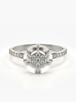 Valanova - Sterling Silver with White Gold Plated and Certified Lab Grown Diamond 0.28Cts Ring