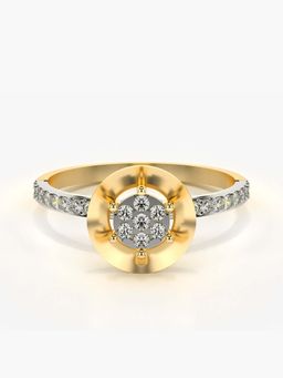 Valanova - Sterling Silver with Yellow Gold Plated and Certified Lab Grown Diamond 0.28Cts Ring