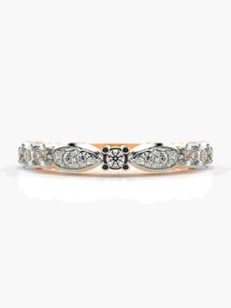 Valanova - Sterling Silver with Rose Gold Plated and Certified Lab Grown Diamond 0.29Cts Ring