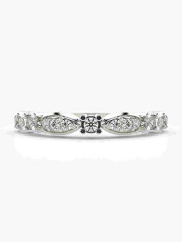 Valanova - Sterling Silver with White Gold Plated and Certified Lab Grown Diamond 0.29Cts Ring