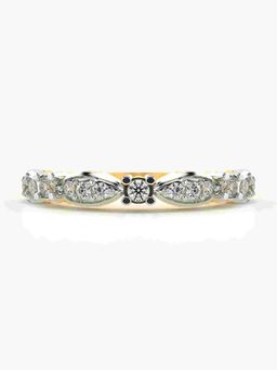 Valanova - Sterling Silver with Yellow Gold Plated and Certified Lab Grown Diamond 0.29Cts Ring