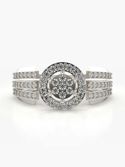 Valanova - Sterling Silver with White Gold Plated and Certified Lab Grown Diamond 0.63Cts Ring
