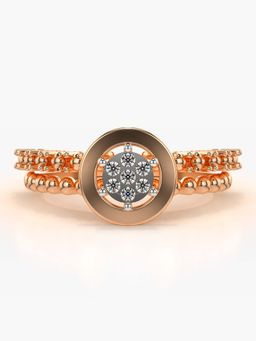 Valanova - Sterling Silver with Rose Gold Plated and Certified Lab Grown Diamond 0.09Cts Ring