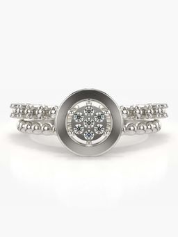 Valanova - Sterling Silver with White Gold Plated and Certified Lab Grown Diamond 0.09Cts Ring