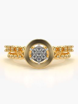 Valanova - Sterling Silver with Yellow Gold Plated and Certified Lab Grown Diamond 0.09Cts Ring