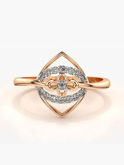 Valanova - Sterling Silver with Rose Gold Plated and Certified Lab Grown Diamond 0.18Cts Ring