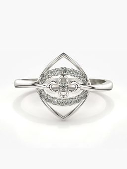 Valanova - Sterling Silver with White Gold Plated and Certified Lab Grown Diamond 0.18Cts Ring