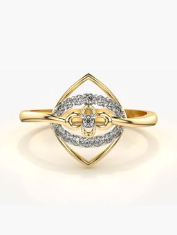 Valanova - Sterling Silver with Yellow Gold Plated and Certified Lab Grown Diamond 0.18Cts Ring