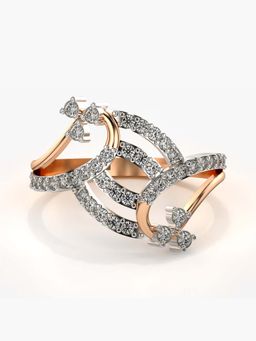 Valanova - Sterling Silver with Rose Gold Plated and Certified Lab Grown Diamond 0.45Cts Ring