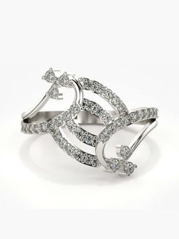 Valanova - Sterling Silver with White Gold Plated and Certified Lab Grown Diamond 0.45Cts Ring