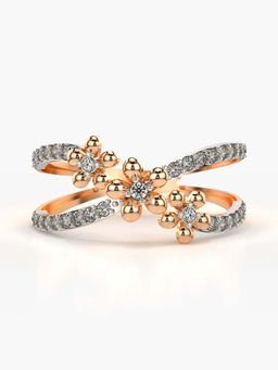 Valanova - Sterling Silver with Rose Gold Plated and Certified Lab Grown Diamond 0.32Cts Ring
