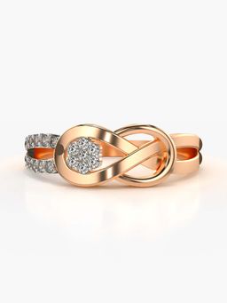 Valanova - Sterling Silver with Rose Gold Plated and Certified Lab Grown Diamond 0.18Cts Ring