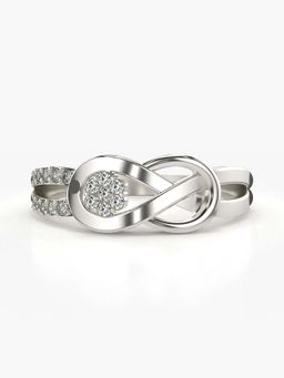 Valanova - Sterling Silver with White Gold Plated and Certified Lab Grown Diamond 0.18Cts Ring