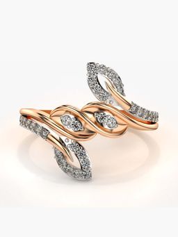 Valanova - Sterling Silver with Rose Gold Plated and Certified Lab Grown Diamond 0.33Cts Ring