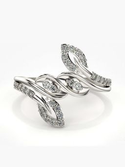 Valanova - Sterling Silver with White Gold Plated and Certified Lab Grown Diamond 0.33Cts Ring