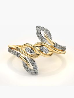 Valanova - Sterling Silver with Yellow Gold Plated and Certified Lab Grown Diamond 0.33Cts Ring