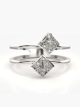 Valanova - Sterling Silver with White Gold Plated and Certified Lab Grown Diamond 0.15Cts Ring