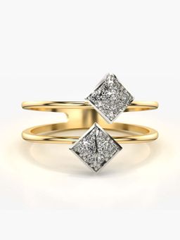 Valanova - Sterling Silver with Yellow Gold Plated and Certified Lab Grown Diamond 0.15Cts Ring