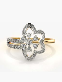 Valanova - Sterling Silver with Yellow Gold Plated and Certified Lab Grown Diamond 0.51Cts Ring