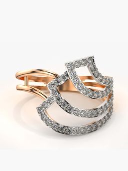 Valanova - Sterling Silver with Rose Gold Plated and Certified Lab Grown Diamond 0.57Cts Ring