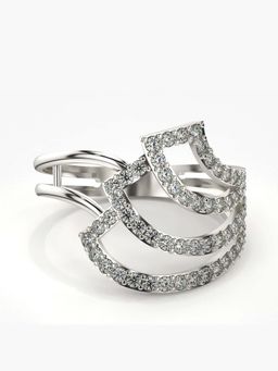 Valanova - Sterling Silver with White Gold Plated and Certified Lab Grown Diamond 0.57Cts Ring