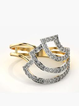 Valanova - Sterling Silver with Yellow Gold Plated and Certified Lab Grown Diamond 0.57Cts Ring