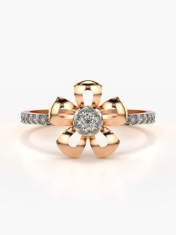 Valanova - Sterling Silver with Rose Gold Plated and Certified Lab Grown Diamond 0.19Cts Ring