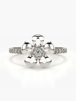 Valanova - Sterling Silver with White Gold Plated and Certified Lab Grown Diamond 0.19Cts Ring