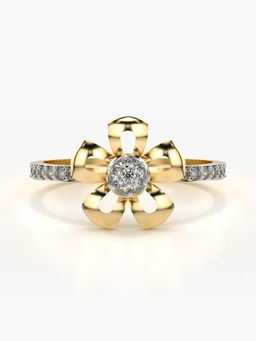 Valanova - Sterling Silver with Yellow Gold Plated and Certified Lab Grown Diamond 0.19Cts Ring