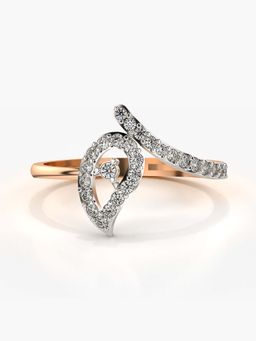 Valanova - Sterling Silver with Rose Gold Plated and Certified Lab Grown Diamond 0.27Cts Ring
