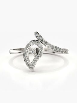 Valanova - Sterling Silver with White Gold Plated and Certified Lab Grown Diamond 0.27Cts Ring